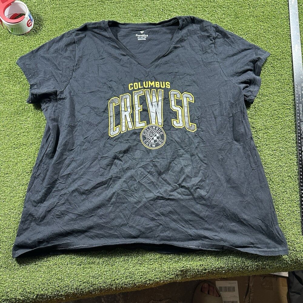 Columbus Crew SC Fanatics Women's 3XL Black V-Neck T-Shirt NWOT